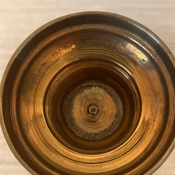 Solid Brass Etched Vintage Bud Vase Made in India - Picture 6 of 6